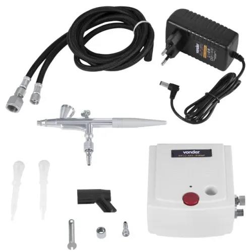 Aerógrafo Com Minicompressor 10 Acessórios Vonder Bivolt