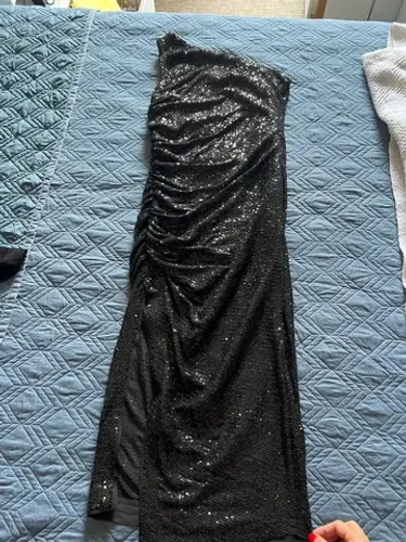 Vestido preto brilhoso da John John
