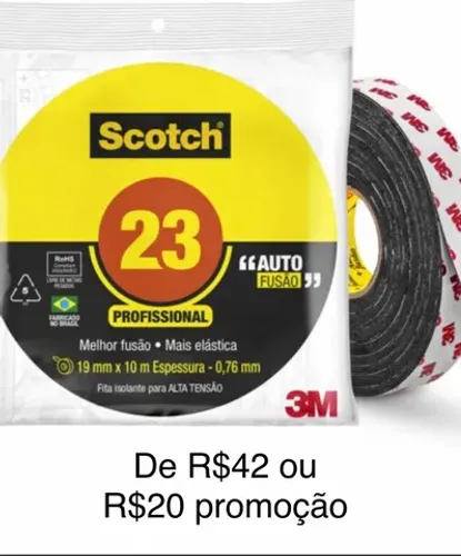 Fita isolante Auto fusão 10M 20mm scot 3M