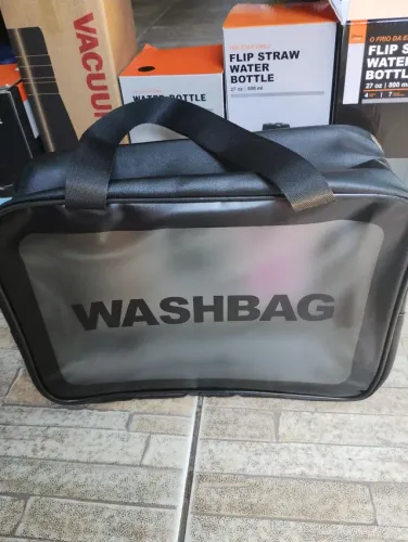 Bolsa WASHBAG Transparente (Preto/Azul)
