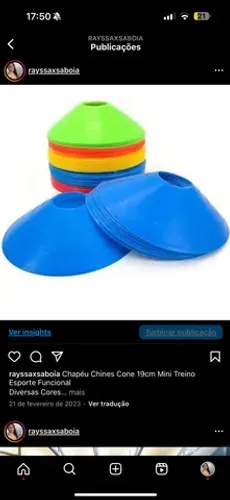 Chapéu Chines Cone 19cm Mini Treino Esporte Funcional  Diversas Cores  R$ 4 cada