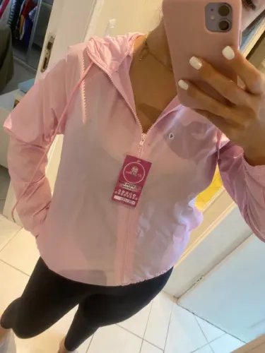 Jaqueta impermeável rosa P