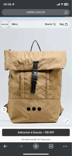 Mochila Osklen Bege