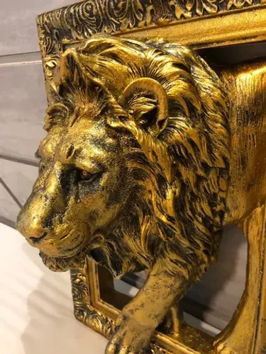 Quadro De Leão Escultura Decoração Casa Sala Alto Relevo 3d