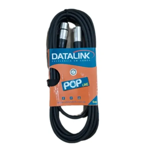Cabo XLR Macho - XLR Fêmea 5m Pop Line Datalink p/ microfone