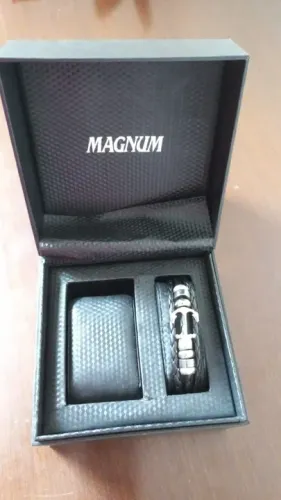 Púlseira/bracete de couro modelo ÂNCORA marca Magnun