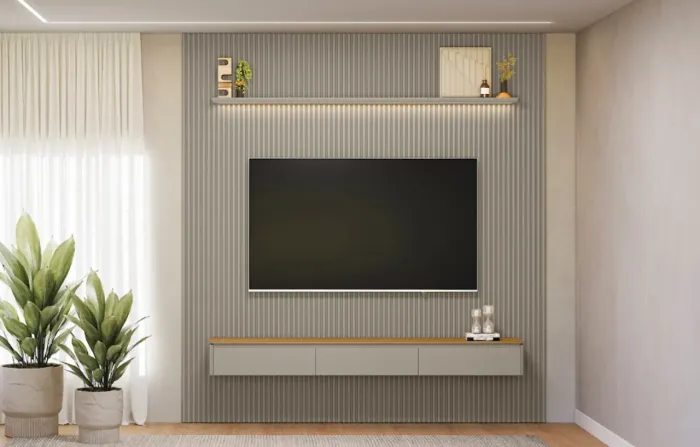Painel Ripado 2,20m Moderno com LED t43