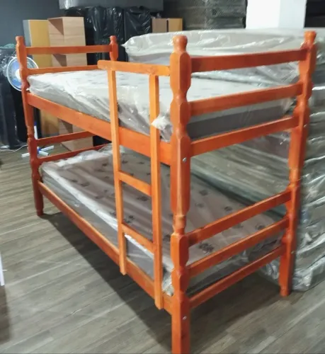 Novo Colchão Solteiro Espuma | Beliche Torneado Madeira Maciça Eucalipto