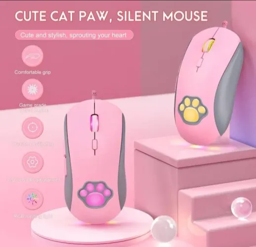 MOUSE ONIKUMA CW918 ROSA CUTECATPAWS
