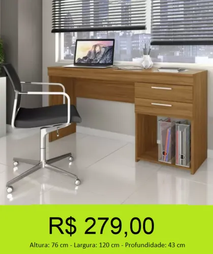 Escrivaninha 2 gavetas - Modernidade e funcionalidade