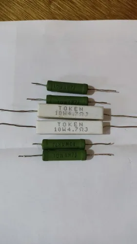 Resistores 10W rj 4.7 Ohms seis unidades.