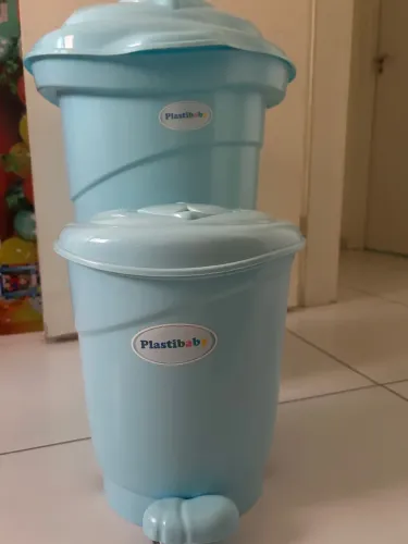 Lixeira Infantil Plástibaby Azul - Higiene e Praticidade