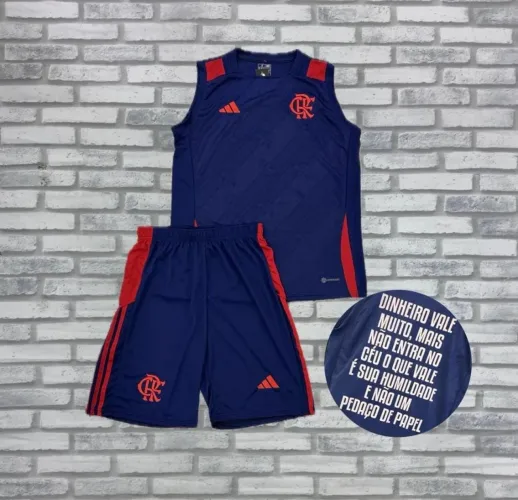 Kit de time treino flamengo camisa regata + bermuda