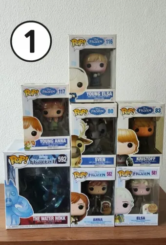 Conjunto Funko Pop Frozen 7un Elsa/Anna/Young Anna/Young Elsa/Sven/Kristoff/The Water Nokk