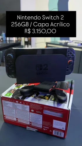 Seminovo: Nintendo Switch 2 - 256GB - Capa Acrílica - R$ 3.150,00