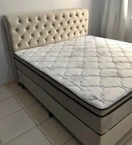 Cama Box com Cabeceira colchão  semiortopedico 