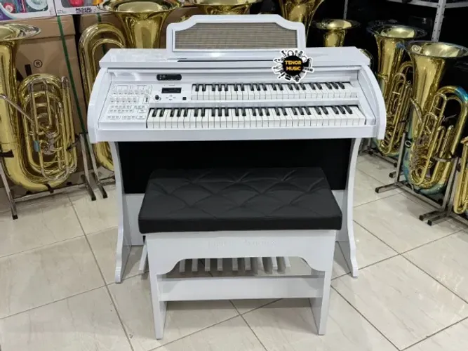 Órgão Eletrônico Digital Acordes AC450 Infinity Branco Alto Brilho Novo
