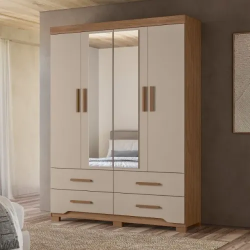 Guarda-Roupa com 4 Portas e 4 Gavetas - PRODUTO NOVO E EMBALADO