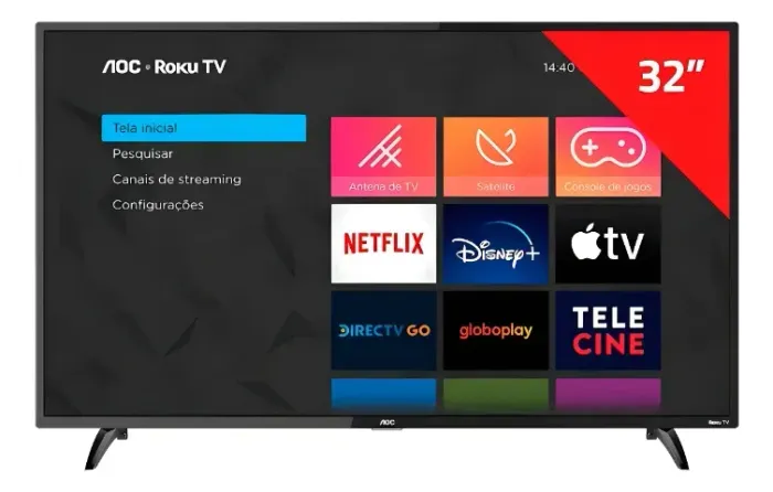 Smart Tv Roku 32'' Hd Led 3 Hdmi 1 Usb 32s5195 Aoc