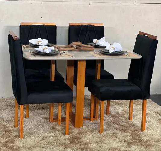 Mesa de Jantar 4 Cadeiras MADEIRA MACIÇA ORIGINAL PROMOÇÃO DE JUNHO