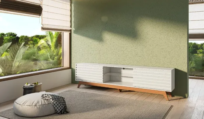 Rack 100% mdf com 2 portas de correr