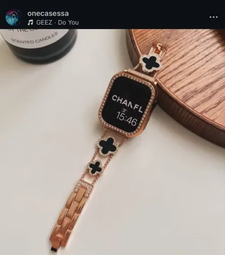 Pulseira de Luxo para Apple Watch modelo trevo como ativo com tamanho do 38 a 49mm