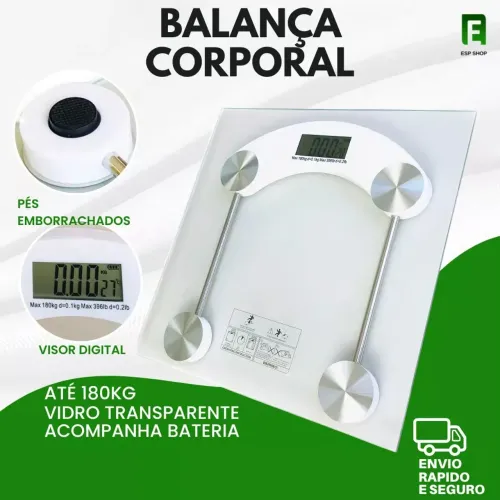 Balança digital pesa até 180 kilos acompanha duas baterias