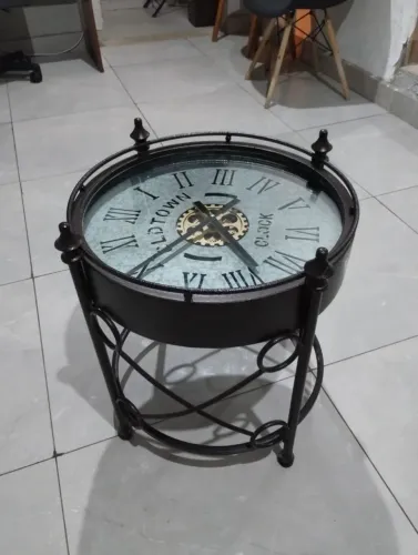 Relógio mesa de centro número romanos peça rara decoração sua sala escritório