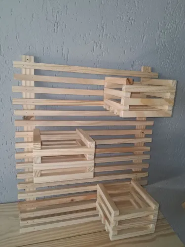 Painel Ripado Plantas 60x50 com cachepo