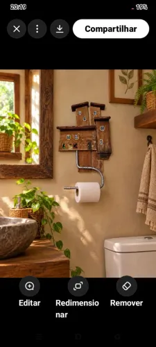 Suporte p papel higiênico, artesanal, peça única