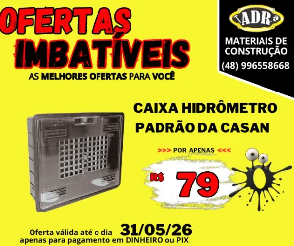 Caixa hidrômetro  padrão da CASAN com tampa 
