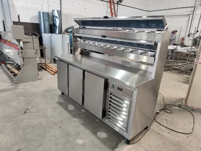 Balcão Refrigerado com Cubas para Condimentos em Inox 1500x650x900]