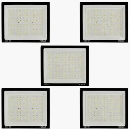 Kit Com 5 Refletor Led 400w Foxlux 6500k Branco Frio Ip65