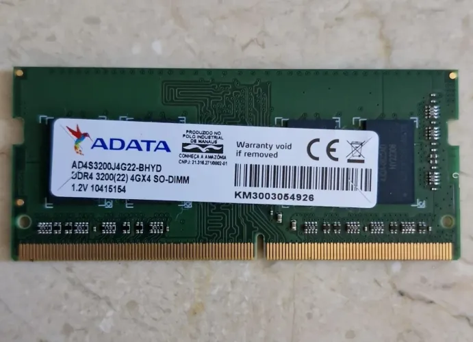 MEMÓRIA DDR4 4GB 3200 MHz ADATA AD4S3200J4G22-BHYD SO-DIMM