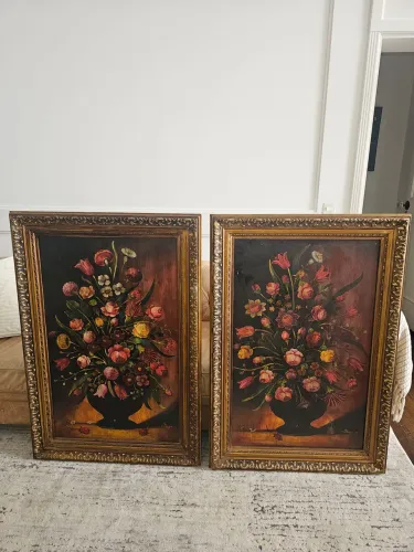 2 quadros par conjunto em madeira com molduras artista Velazquez.