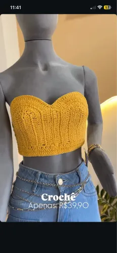 Cropped em crochê