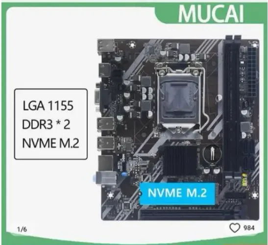  placa mae produto novo(sem uso)  Mucai M. 2 Nvme E Intel H61 LGA 1155