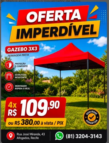 Tenda 3x3 galvanizada