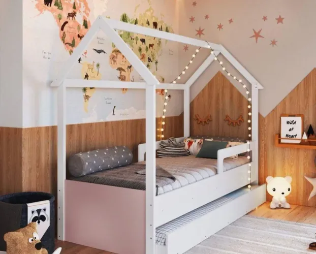 CAMA INFANTIL MONTESSORIANA COM AUXILIAR