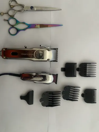 Kit barbeiro máquina de cortar cabelo 