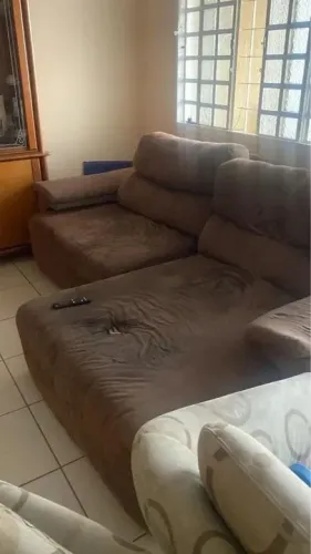 Sofá Reclinável Suede