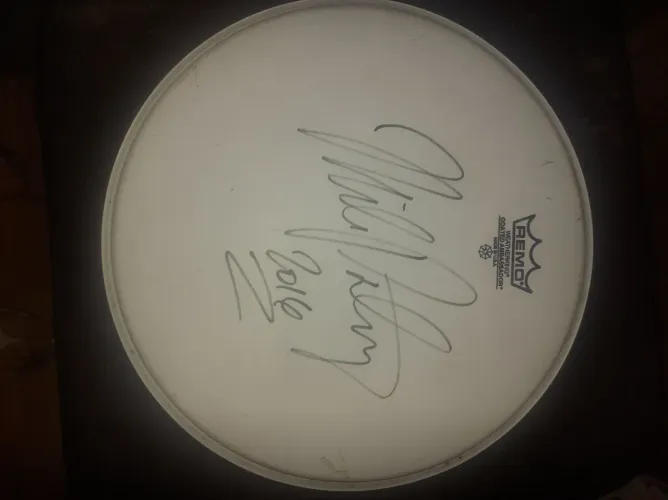 Pele Remo Coated Embassador 12 polegadas Autografada pelo Mike Portnoy