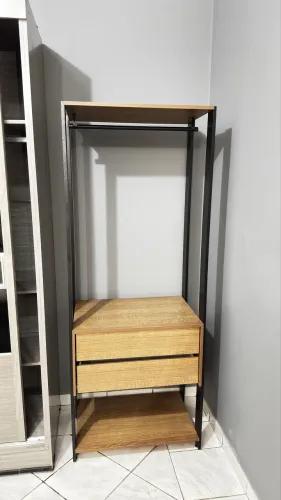 Armário Closet Industrial com Cabideiro + 2 Gavetas