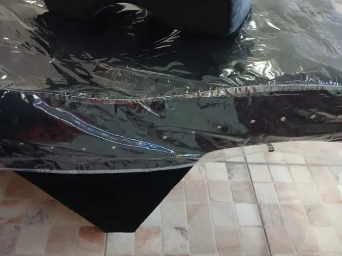Maca aveludada com capa transparente e almofada de cabeça aveludada, nova sem detalhes + c