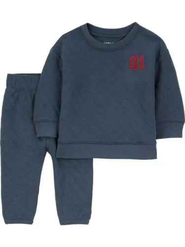 conjunto carters moletom inverno bebe menino azul marinho