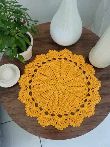 Conjunto Sousplat / Jogo Americano Amarelo - 100% Algodão - 2 peças