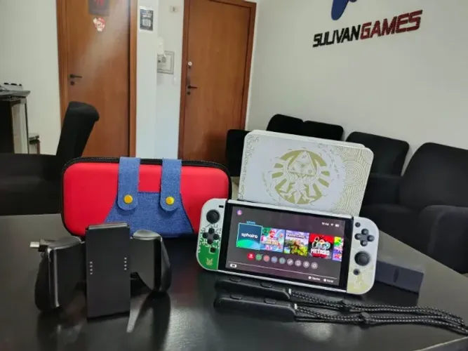 Nintendo Switch OLED seminovo DESB.LO.QUEADO c/ chip - Pode jogar Online - Vários Jogos