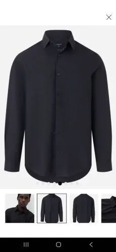 CAMISA SOCIAL MASCULINA SLIM PRETA TAM. G MARFINO