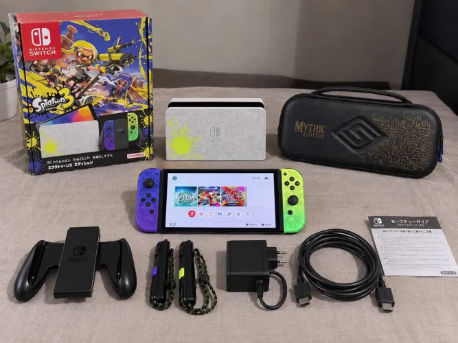 Nintendo Switch OLED Splatoon 3 - Caixa Completa com Cartão SD SanDisk 128GB