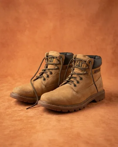 Bota Caterpillar CAT WALKING MACHINE Bege de couro
